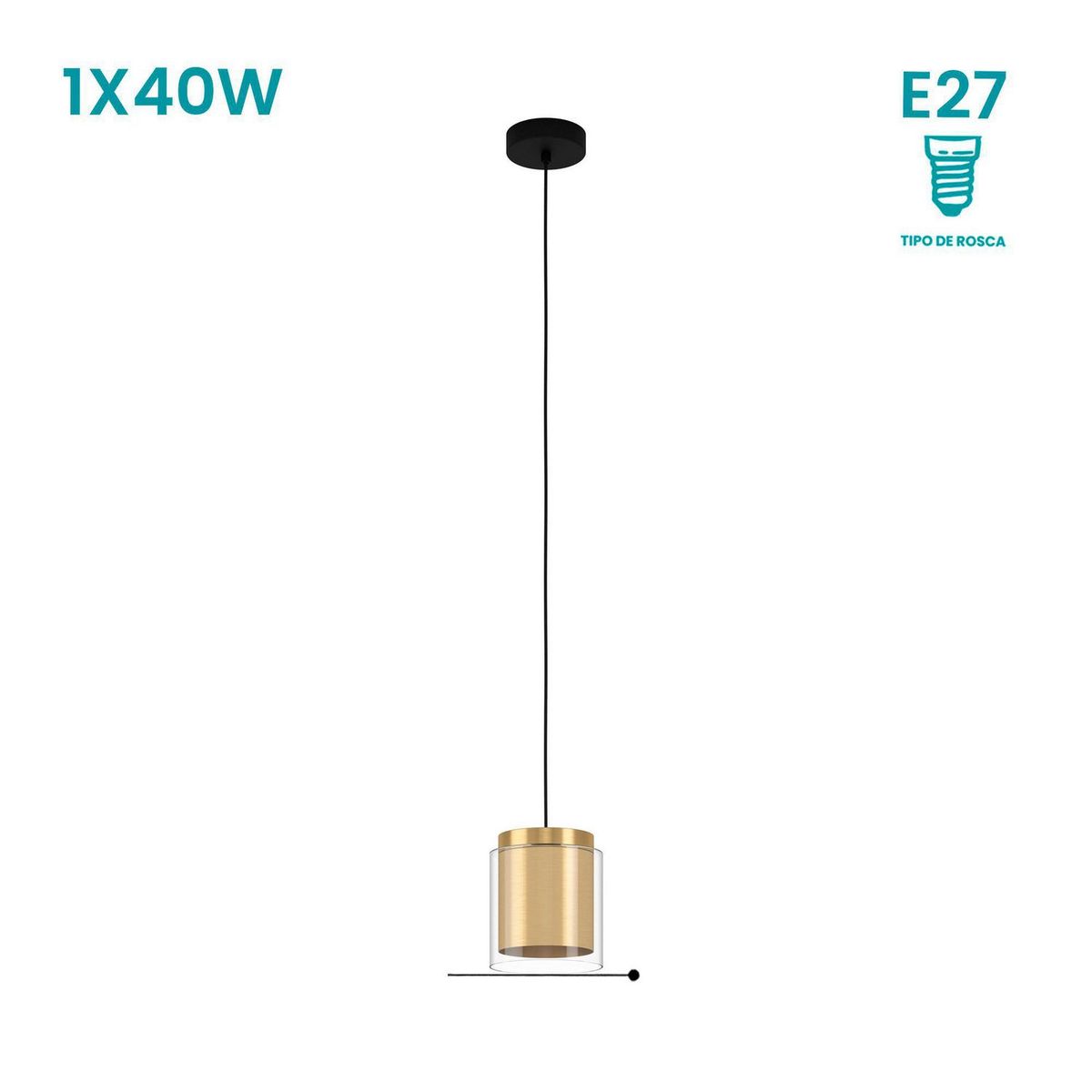 EGLO - Lámpara Colgante Lagunitas 1L E27 Eglo Negro