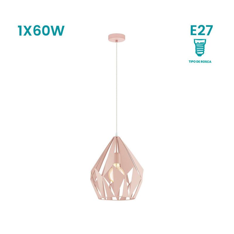 EGLO - Lámpara Colgante Carlton-P 1L E27 Eglo