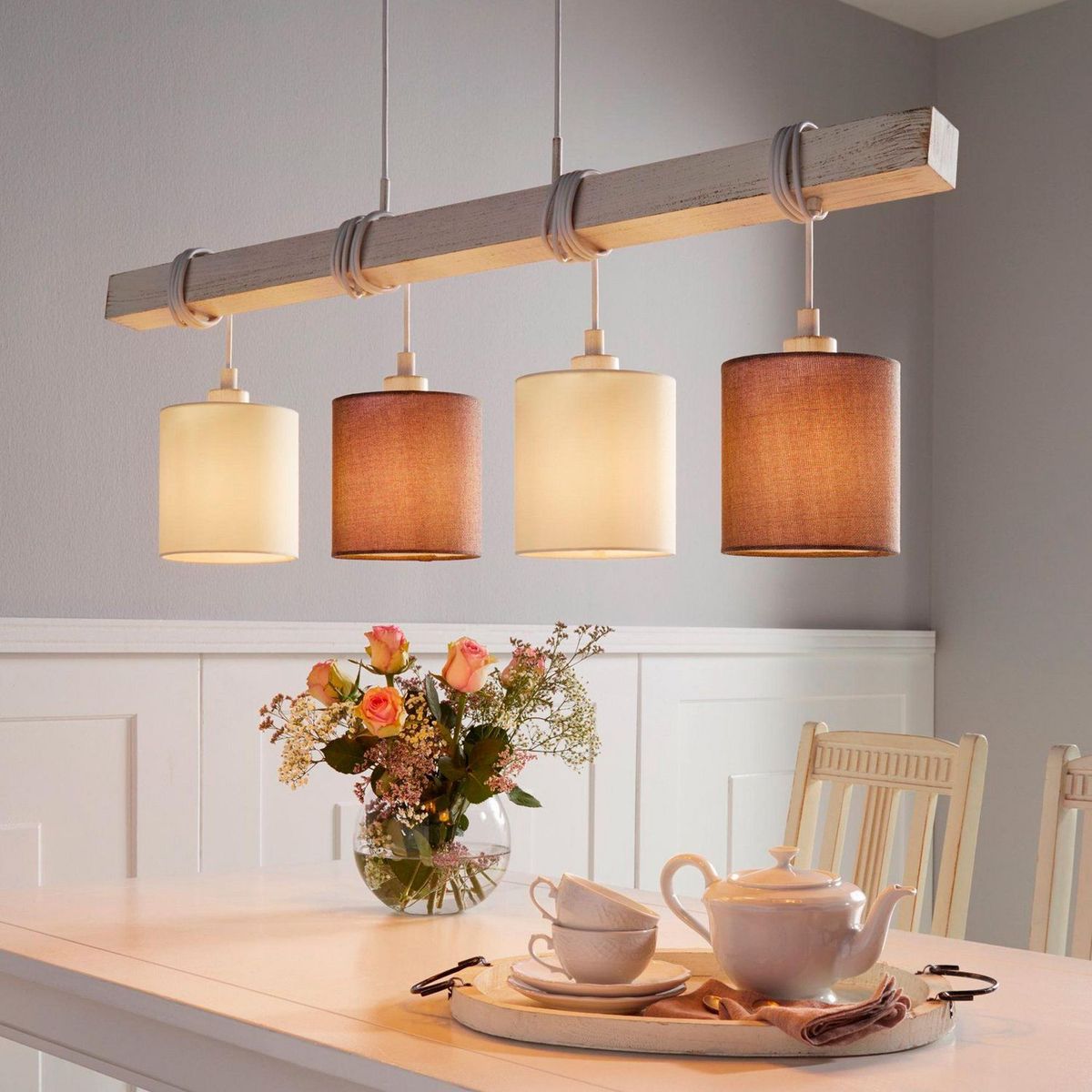 EGLO - Lámpara Colgante Townshend 2 4L E27 Eglo Blanco