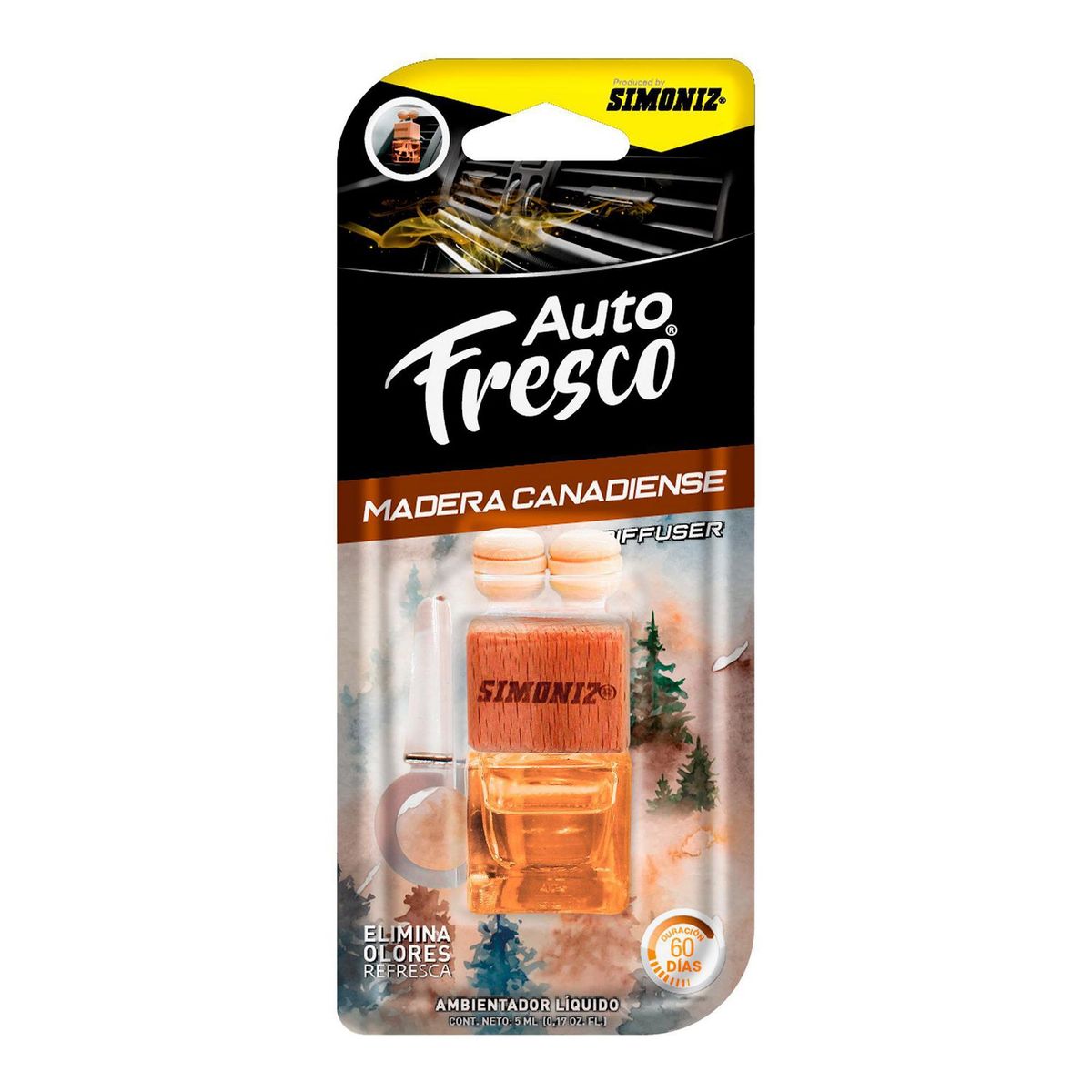 SIMONIZ - Ambientador para Auto Simoniz Difusor Jar Fresco Madera Can 8Ml