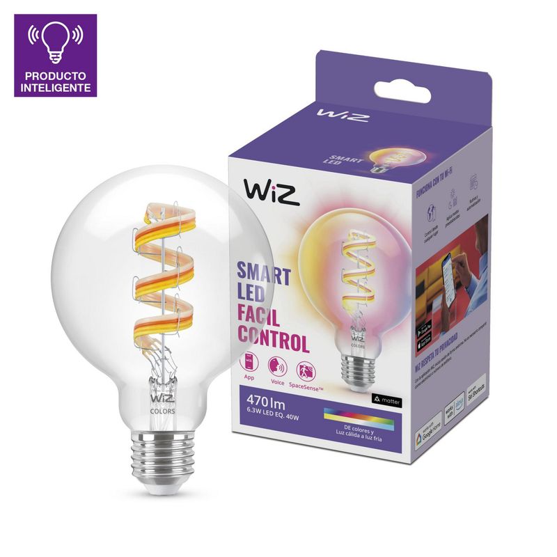 WIZ - Foco Filamento WIZ RGB G95 E27 6.3W