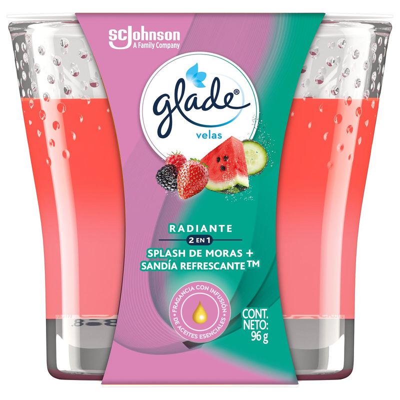 GLADE - Ambientador Glade En Pote Radiante Splash De Moras Y Sandía Refrescante 96Gr