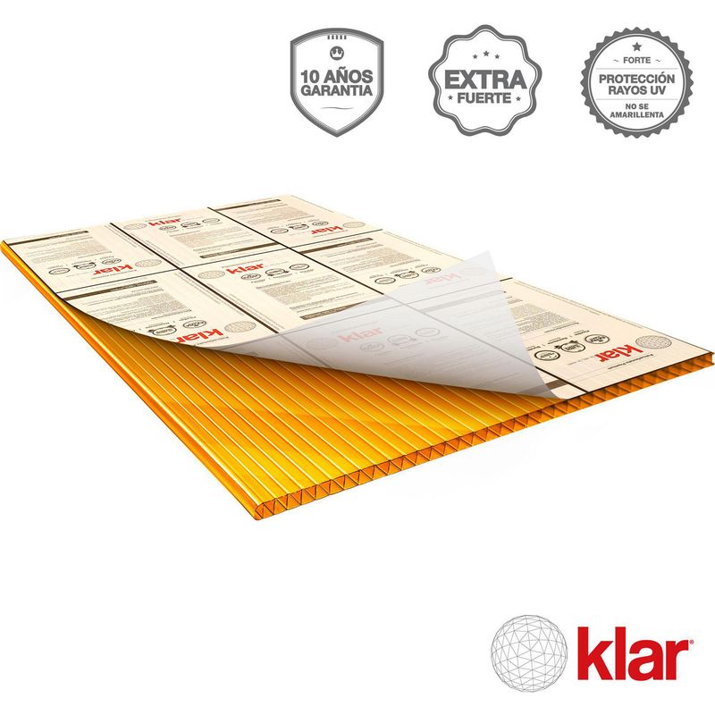 KLAR - PC Alv 6 mm 1.05 x 2.9 NARANJA