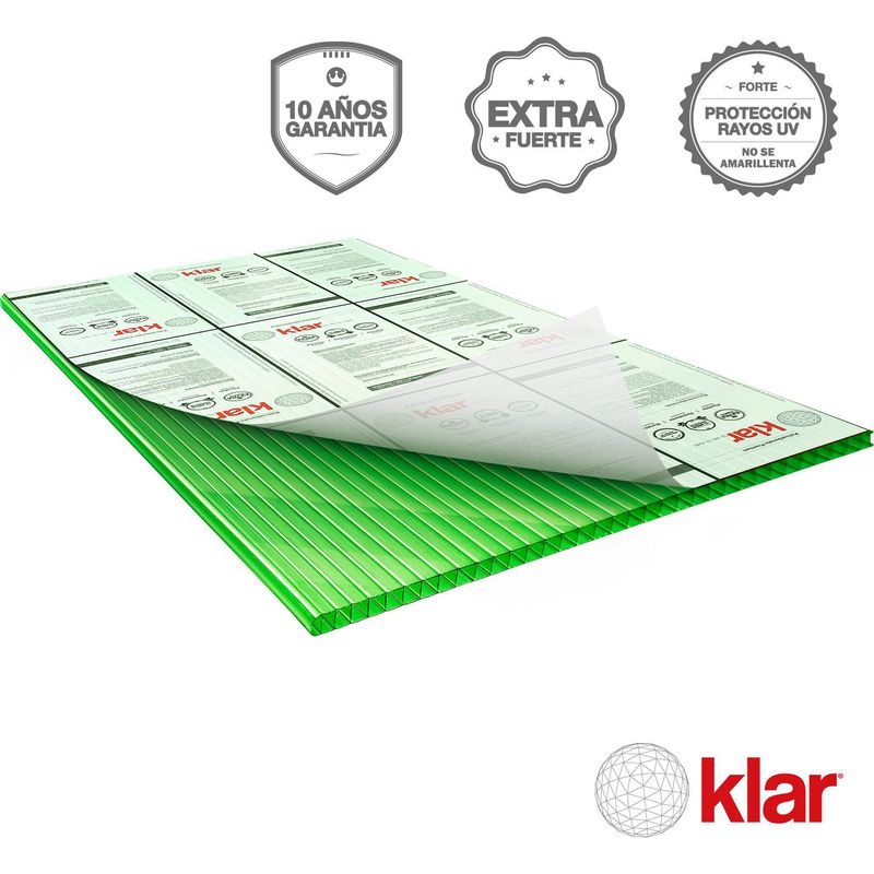 KLAR - PC Alv  6 mm 1.05 x 2.9 VERDE