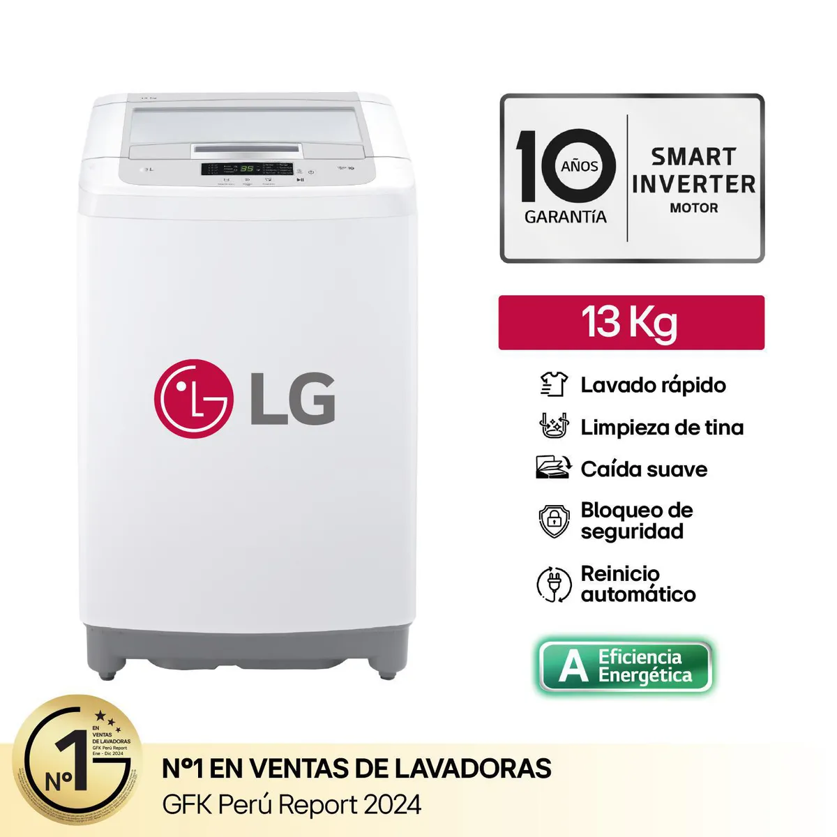 LG - Lavadora Lg WT13WPBK 13 Kg