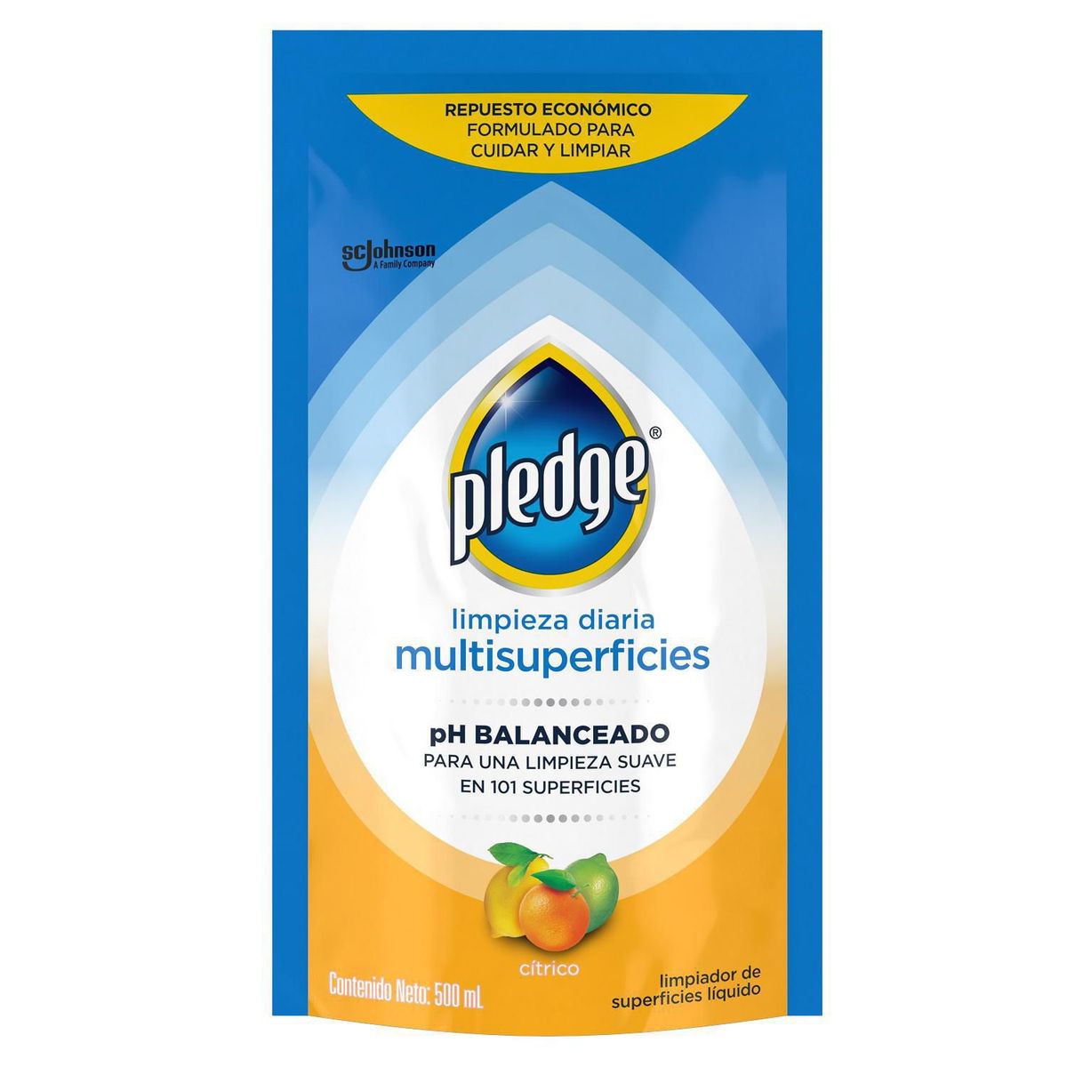  - Limpiador Multisuperficies Citrico Pledge Repuesto 500Ml