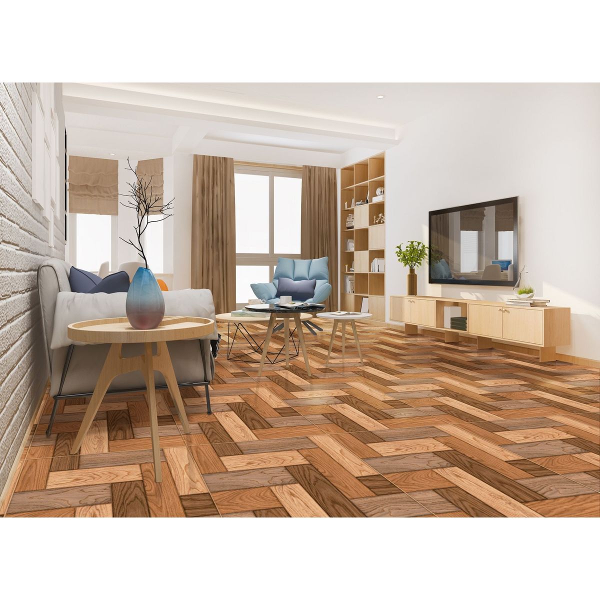 SCOP - Cerámica Mix 60x60 Maderadas Brillante 1.48 m2