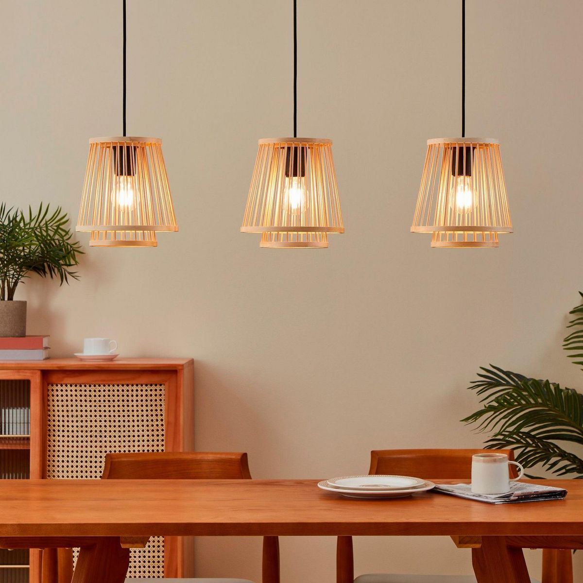 EGLO - Lámpara Colgante Hykeham 3L E27 Eglo Negro