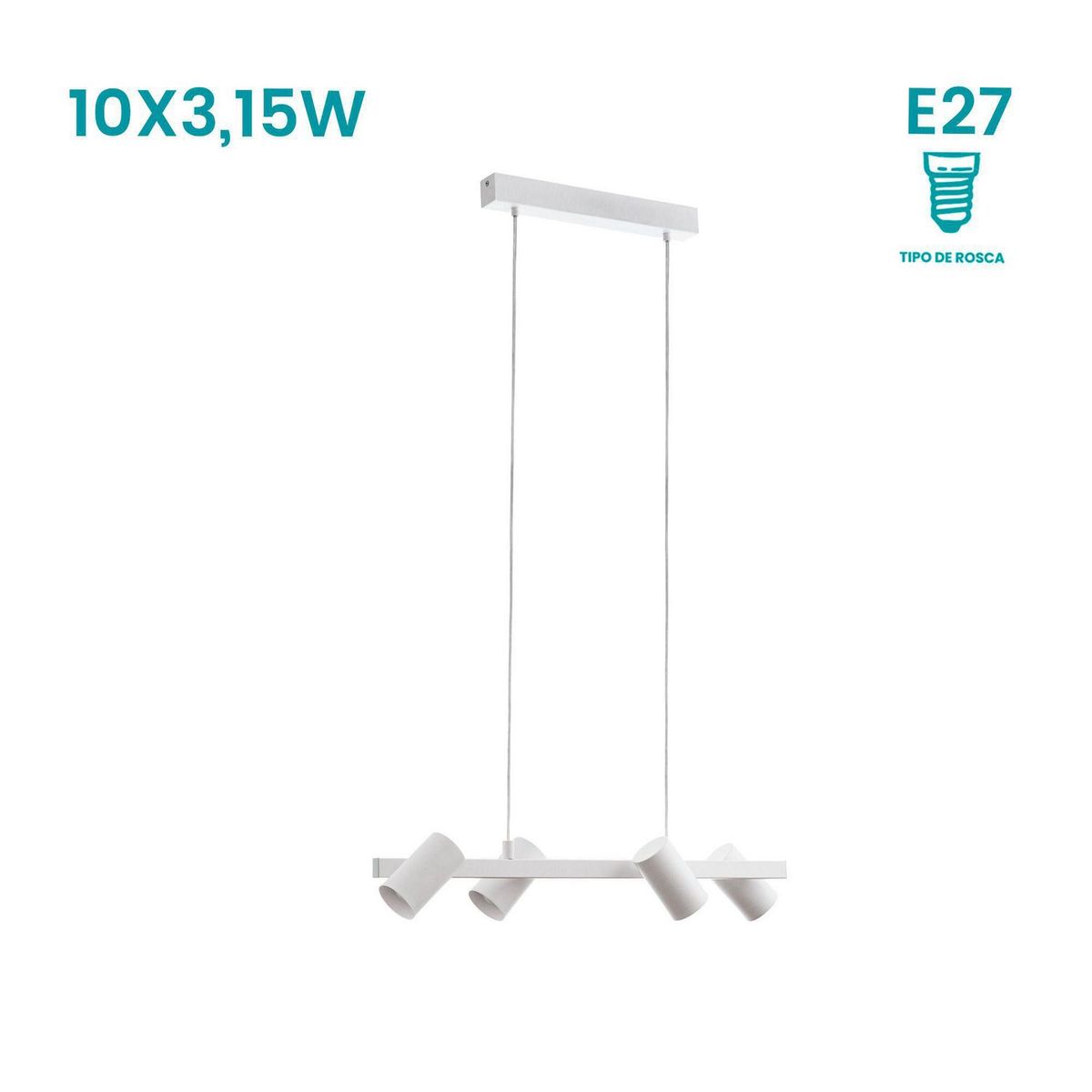 EGLO - Lámpara Colgante LED 4L E14 Gatuela Eglo Blanco