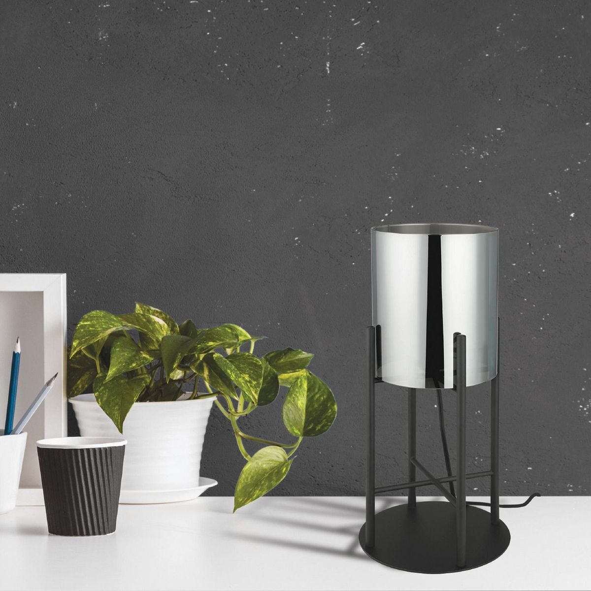 EGLO - Lámpara de Mesa Glastonbury 1L E27 Eglo Negro