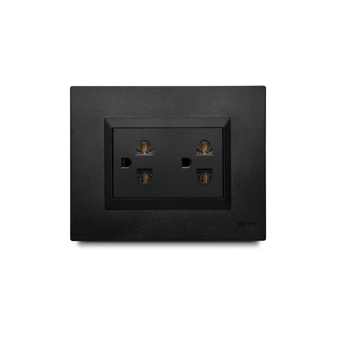 VETO - Tomacorriente Doble Universal Plura Negro