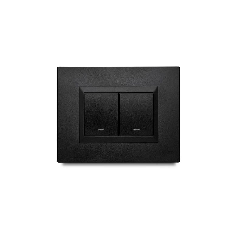 VETO - Conmutador Doble Plura Negro
