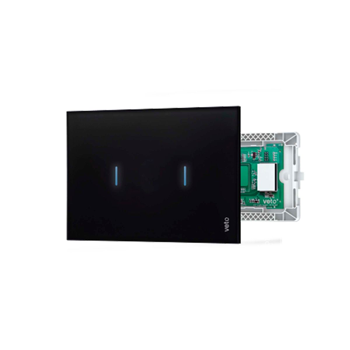 VETO - Interruptor Doble Smart WIFI Plura Negro