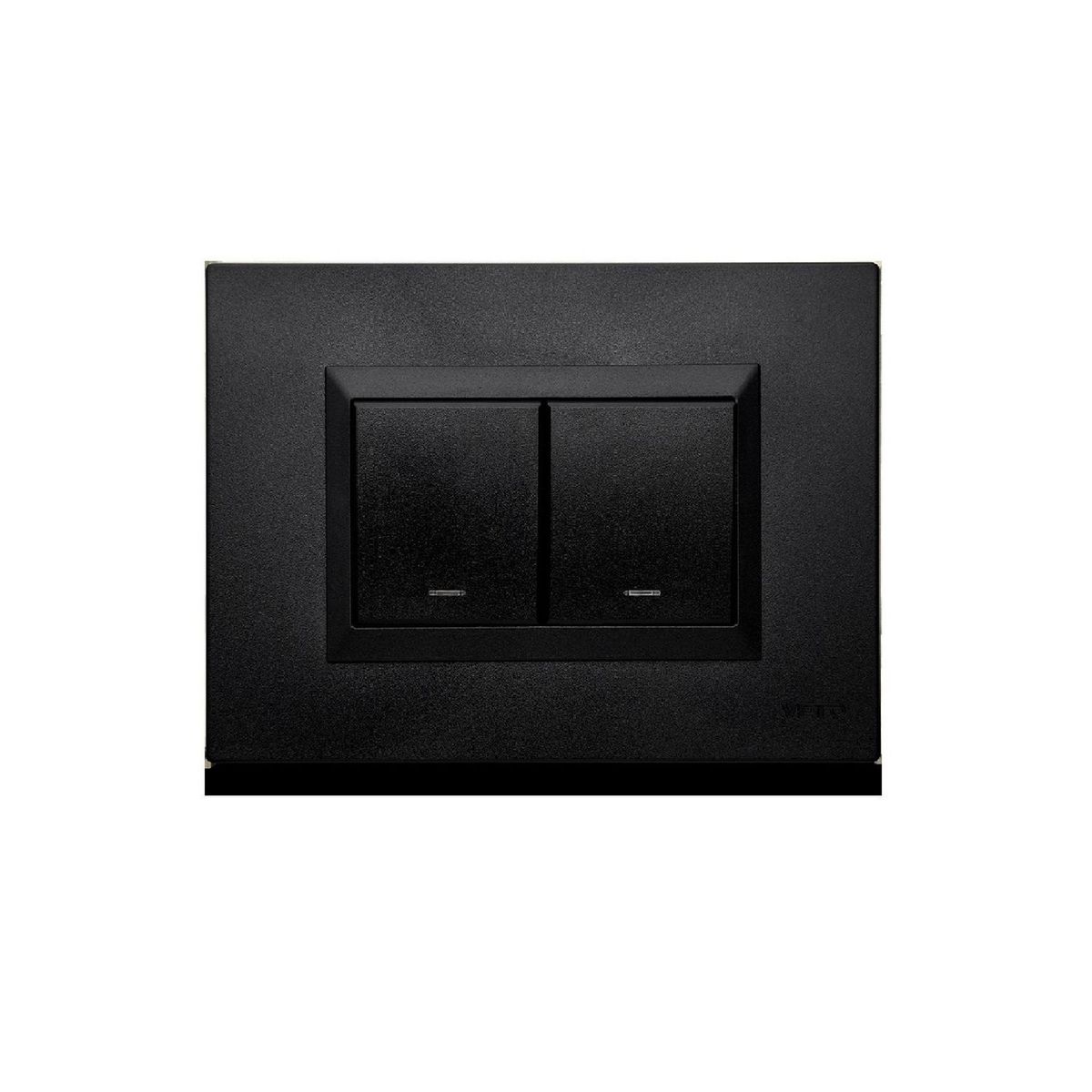 VETO - Interruptor Doble Plura Negro