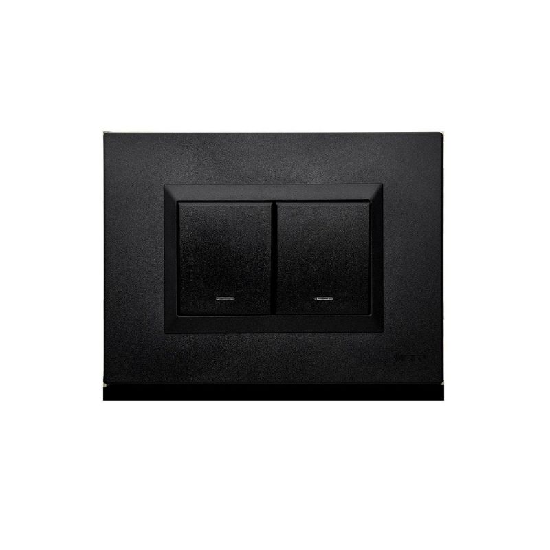 VETO - Interruptor Doble Veto Plura Negro