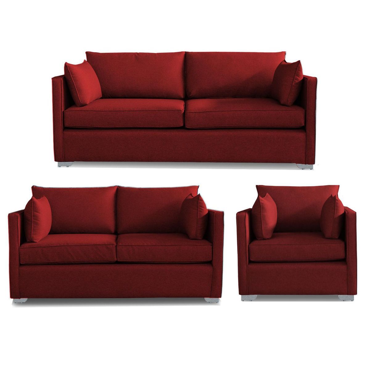 CASA BELLA - Juego de Sala 3-2-1 Modena Rojo