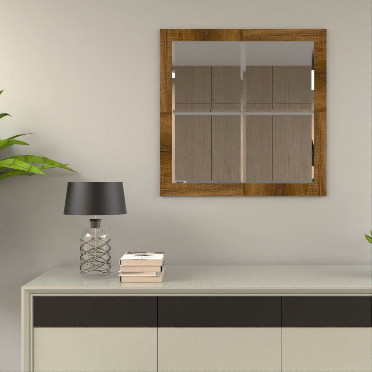 TUHOME - Espejo Olivo Cuadrado