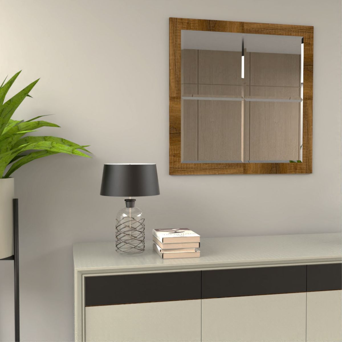 TUHOME - Espejo Olivo Cuadrado