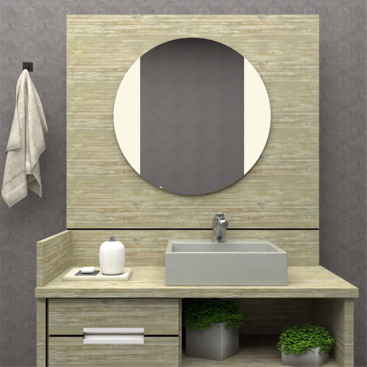 TUHOME - Espejo de Baño Lucca Redondo