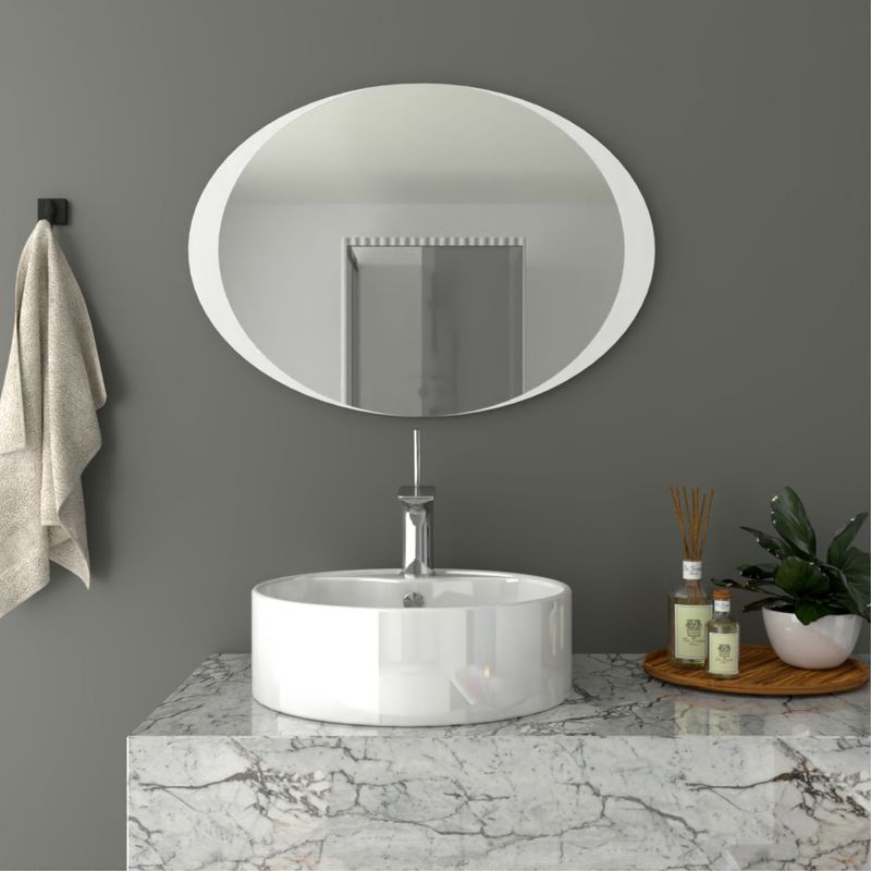 TUHOME - Espejo de Baño Varese Ovalado Sandblast