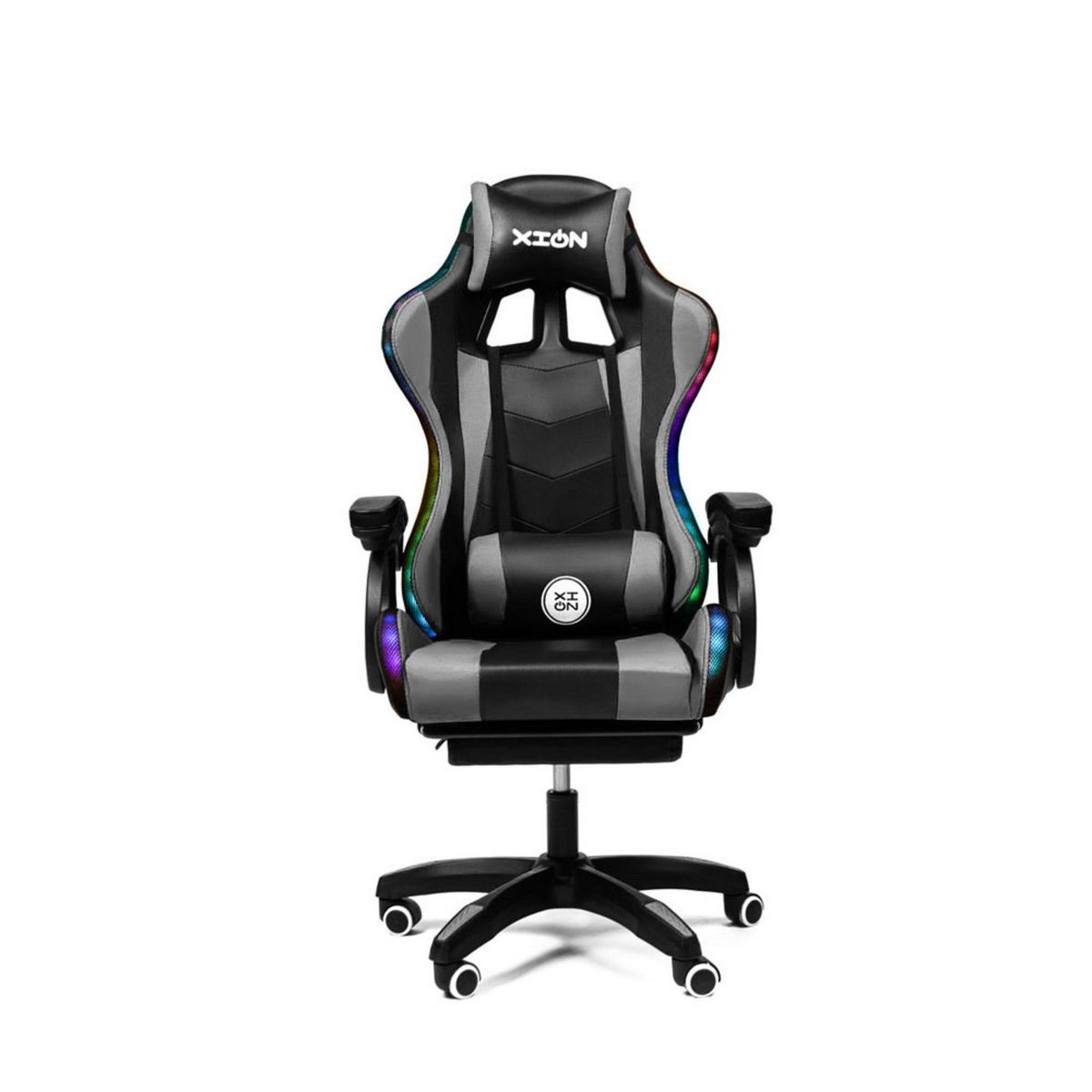 XION - Silla Gamer Raven RGB Plomo