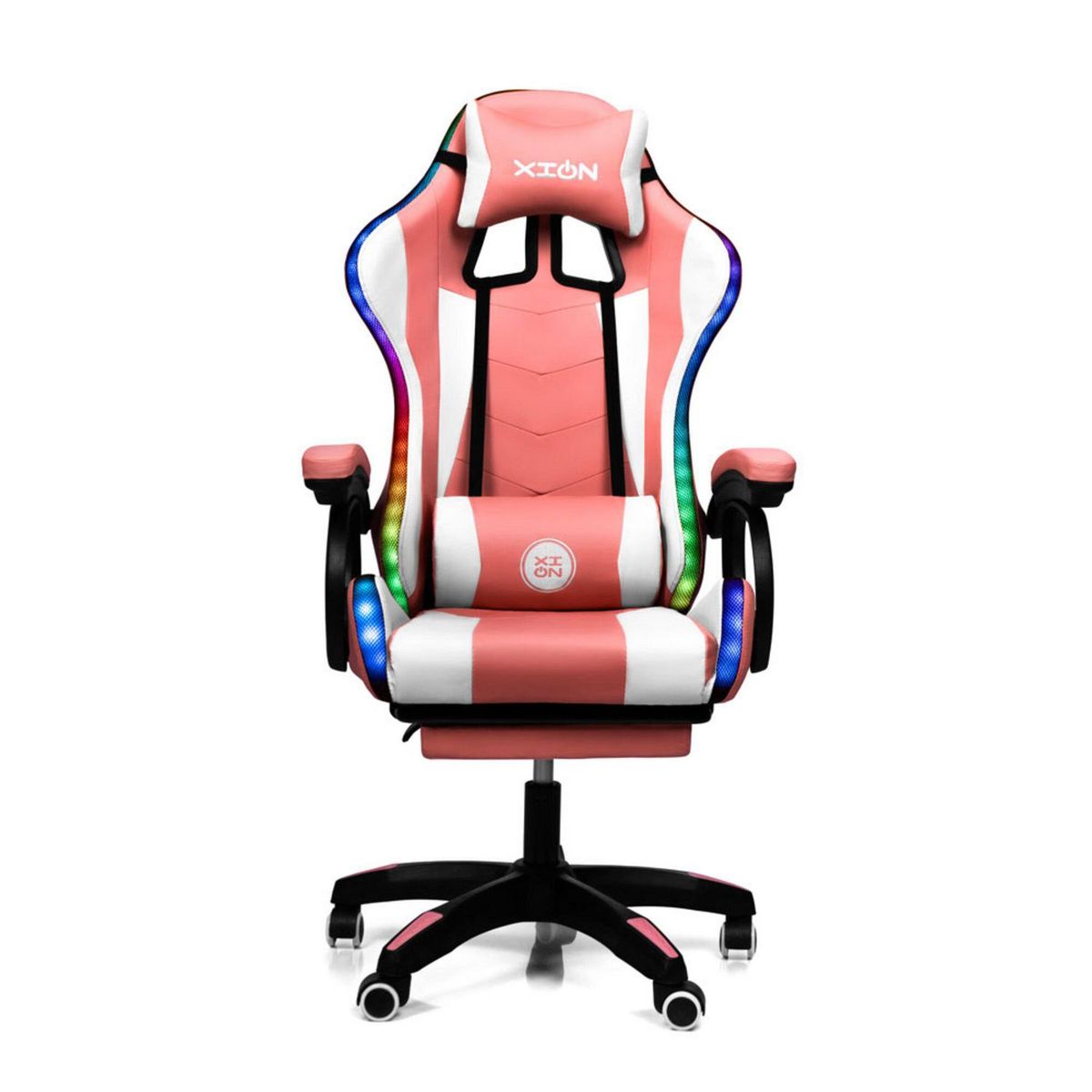 XION - Silla Gamer Raven RGB Rosado