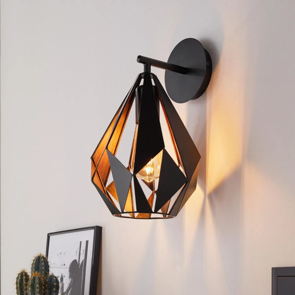 EGLO - Lámpara de Pared Carlton 1 1L E27 Eglo Negro