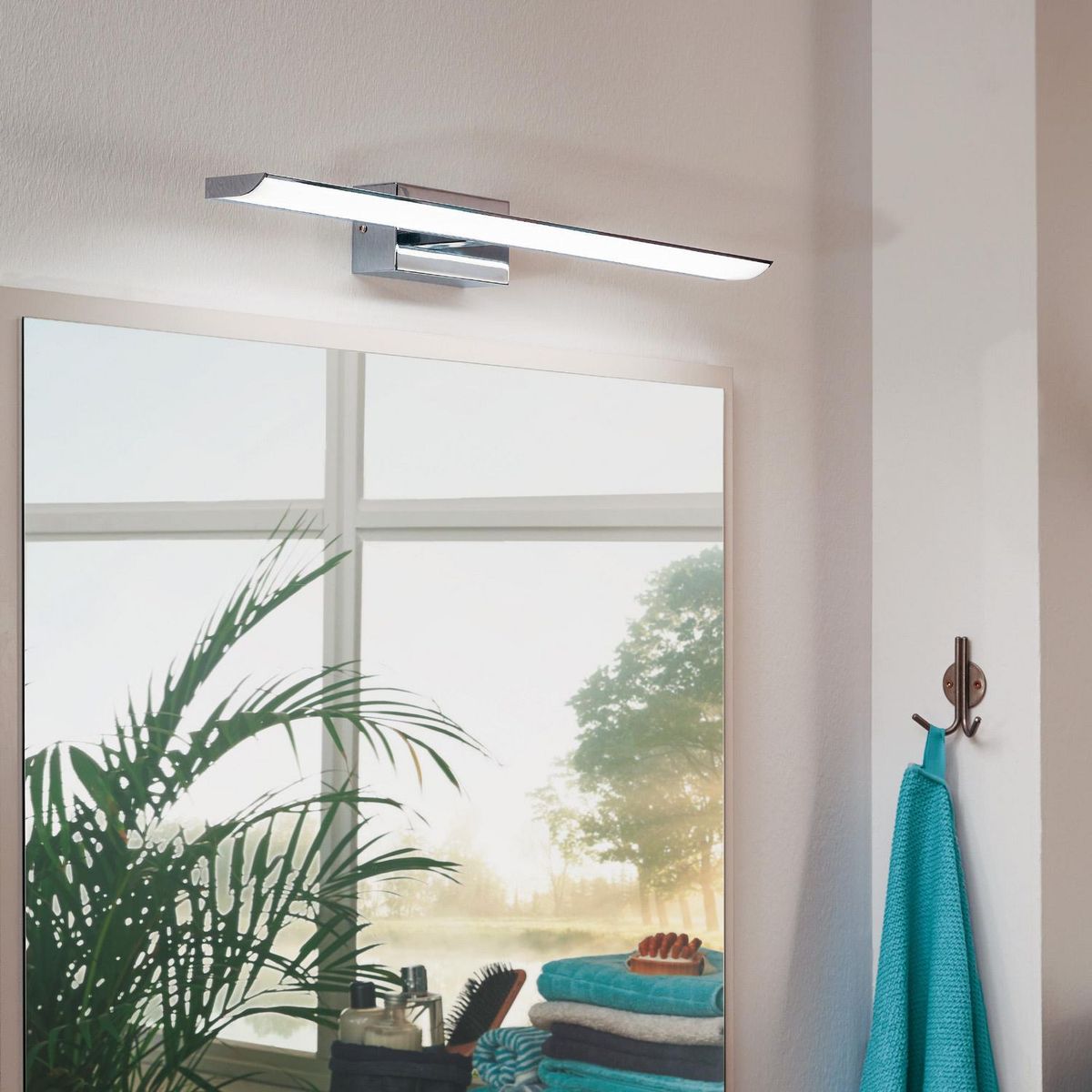 EGLO - Lámpara de Espejo LED Tabiano Eglo Gris/Plata