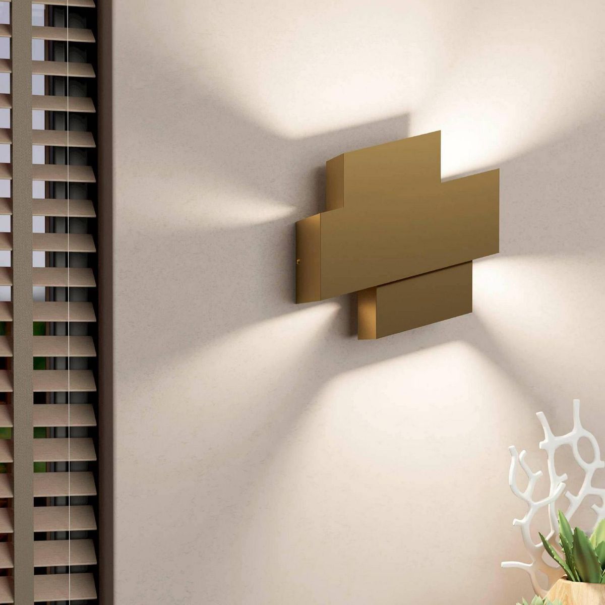 EGLO - Lámpara de Pared Timparossa 1L E27 Eglo Amarillo/Dorado