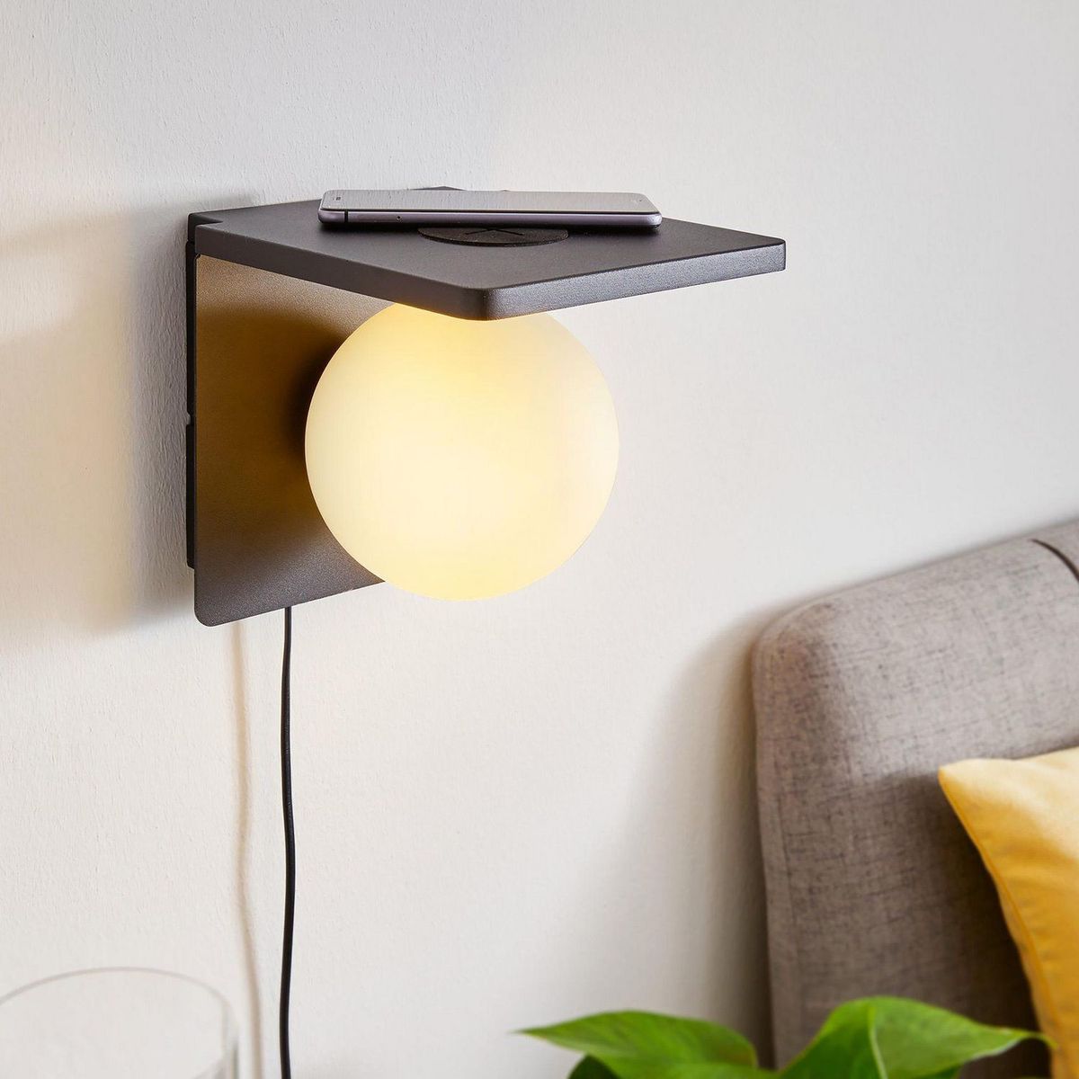 EGLO - Lámpara de Pared Ciglie 1L E14 Eglo Gris/Plata