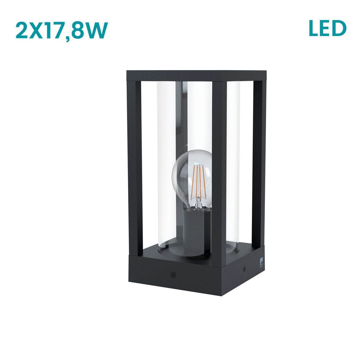 Eglo - Lámpara de Pase Cascinetta 1L E27 Eglo Negro
