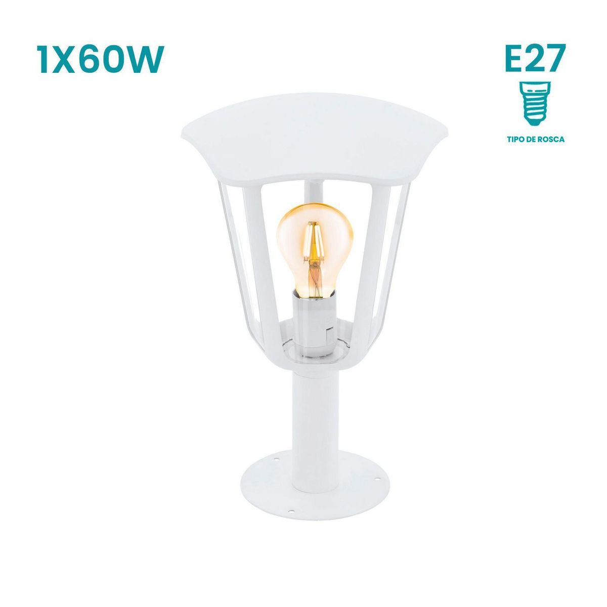 Eglo - Lámpara de Pase Monreale 1L E27 Eglo Blanco