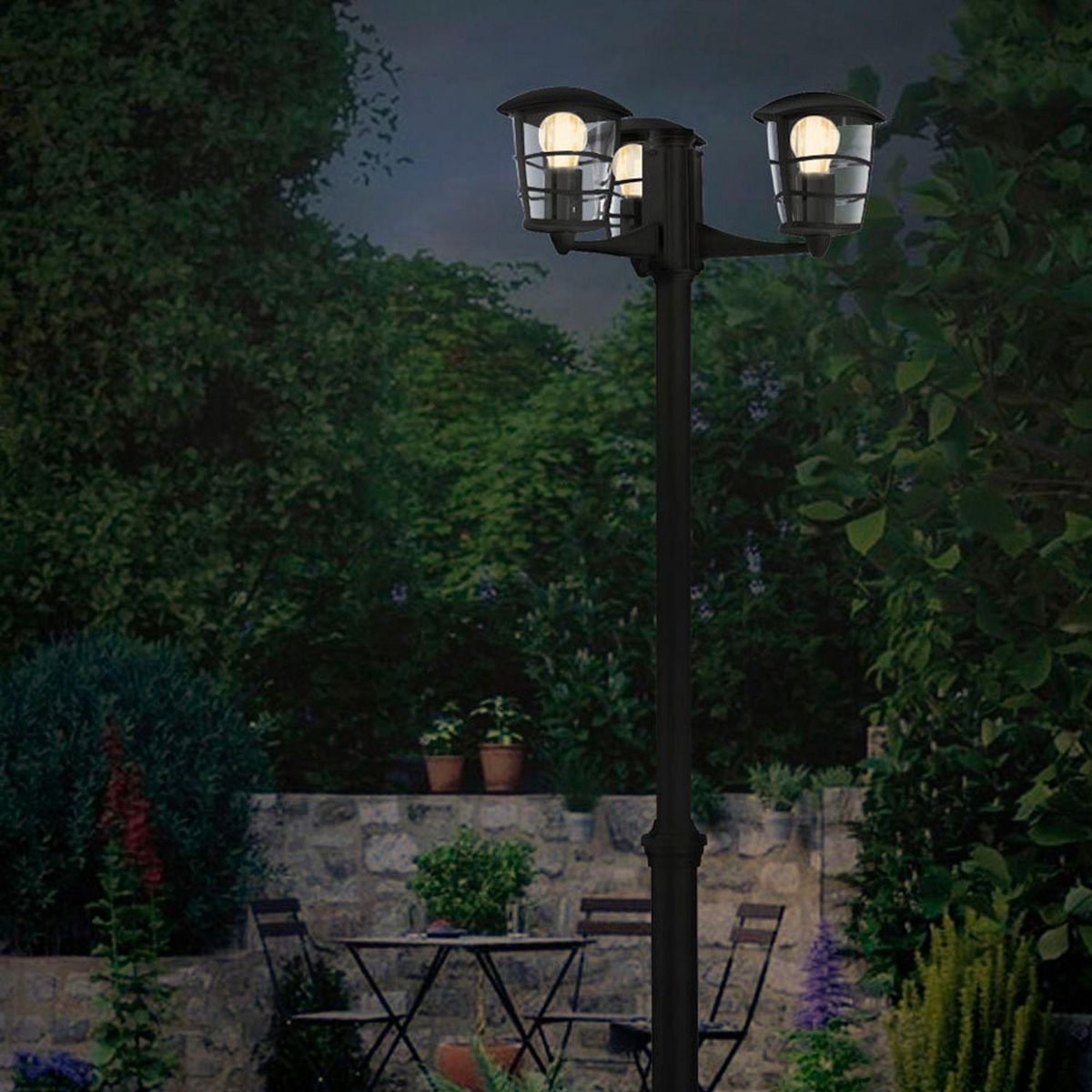 EGLO - Lámpara de Pie Aloria 3L E27 Eglo Negro