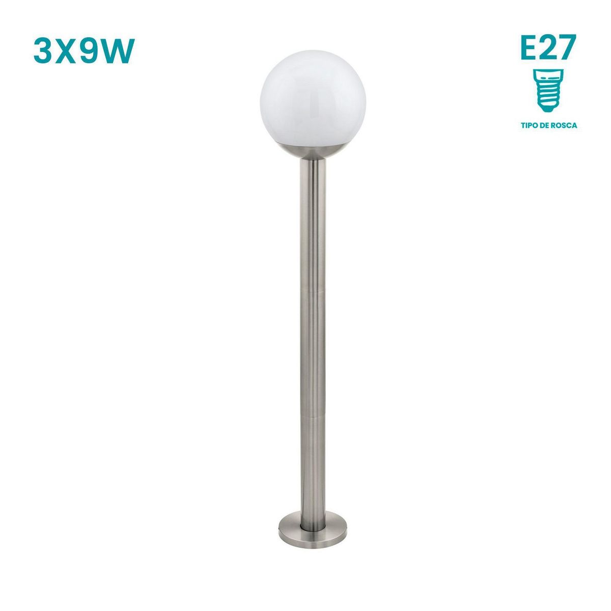 EGLO - Lámpara de Pie Nisia Z 1L E27 Eglo Gris/Plata