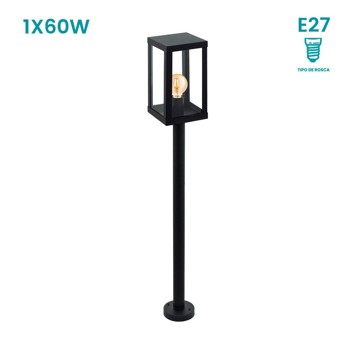 EGLO - Lámpara de Pie Alamonte 1 1L E27 Eglo Negro