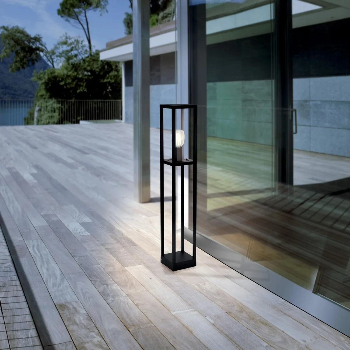 EGLO - Lámpara de Pie Cascinetta 1L E27 Eglo Negro