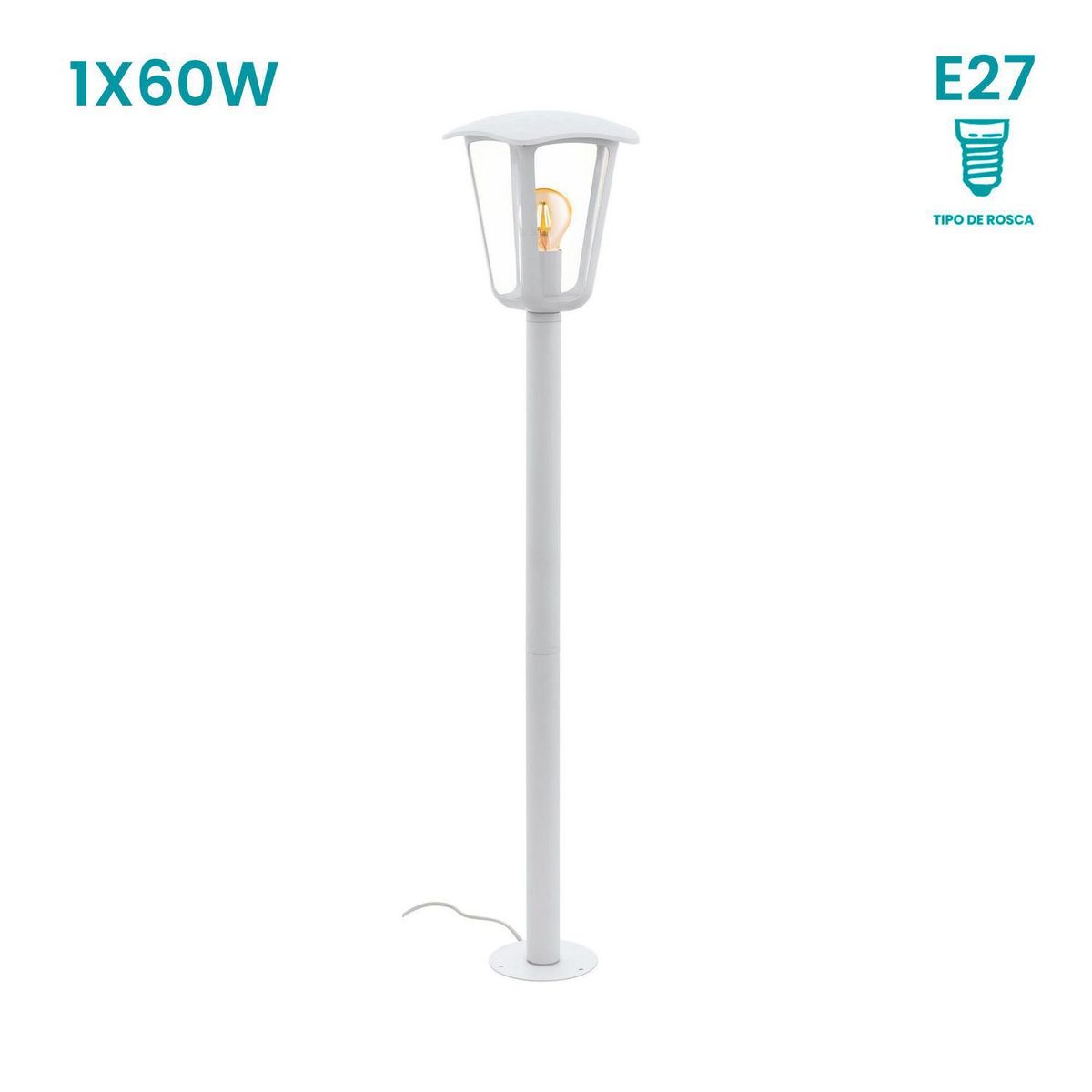 EGLO - Lámpara de Pie Monreale 1L E27 Eglo Blanco