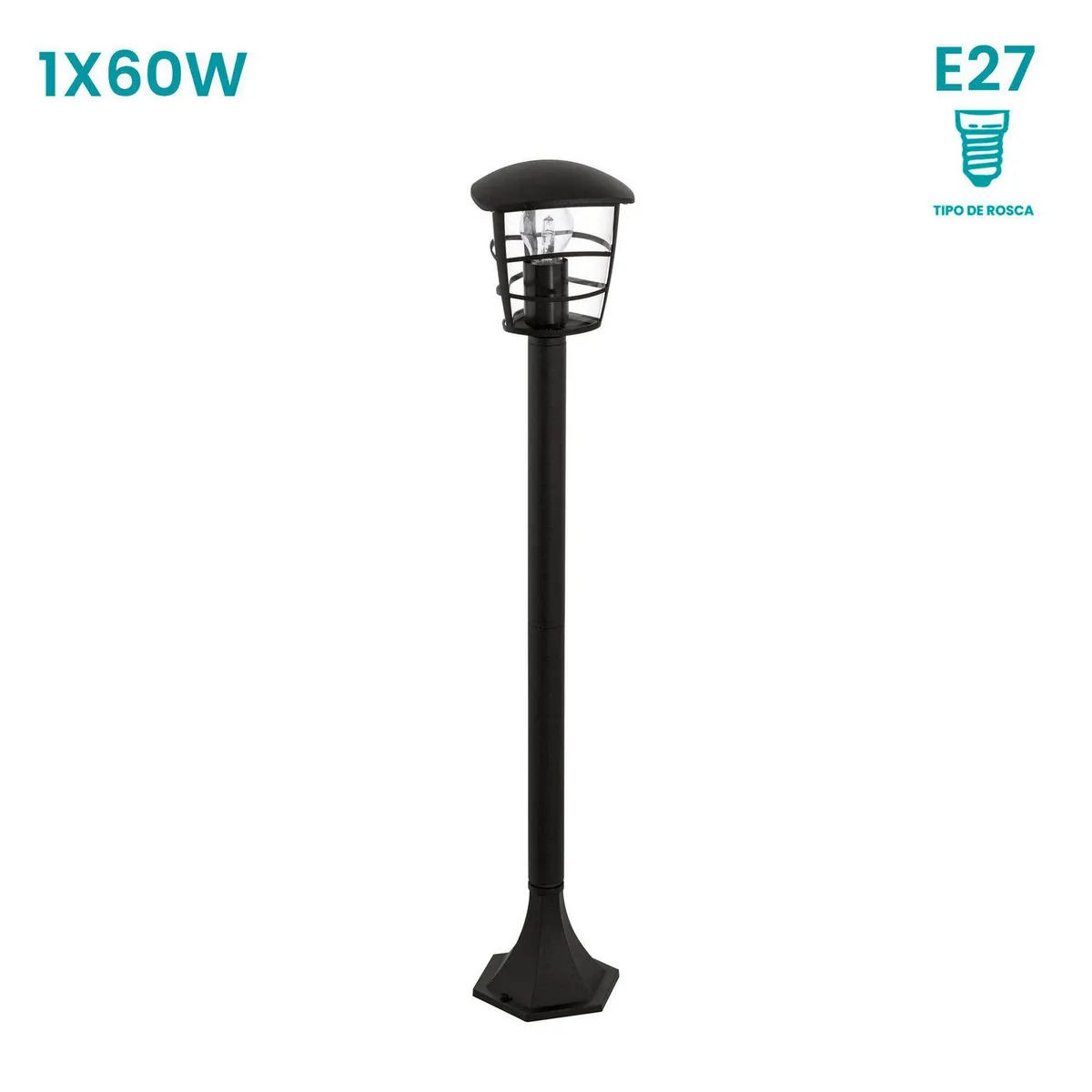 EGLO - Lámpara de Pie Aloria 1L E27 Eglo Negro