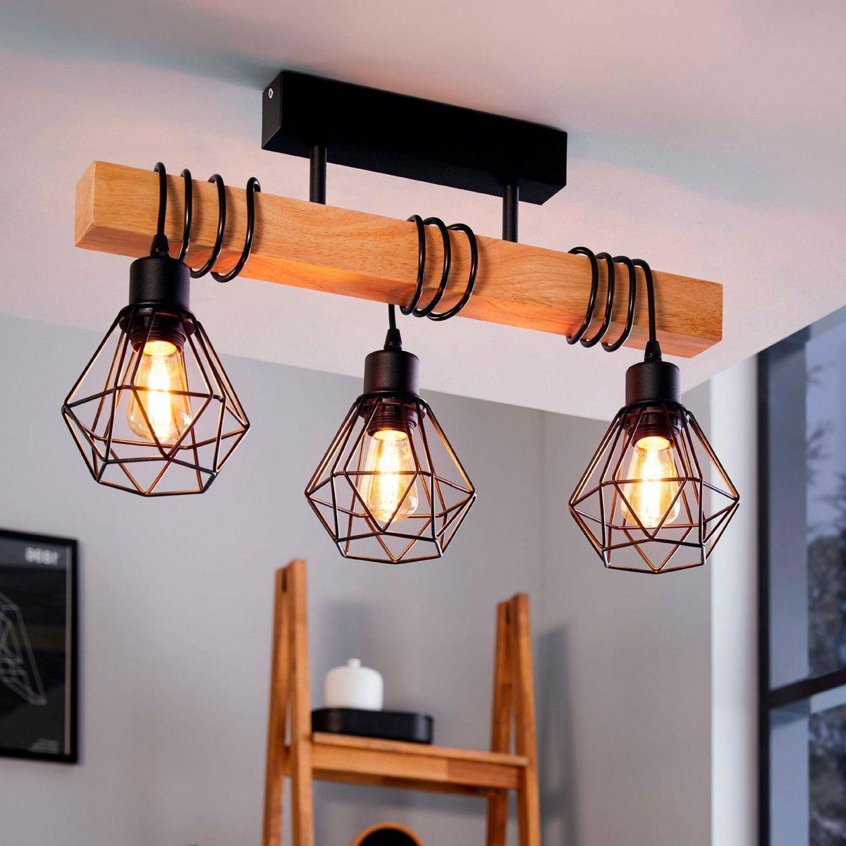 EGLO - Lámpara de Techo Townshend 5 3L E27 Eglo Negro