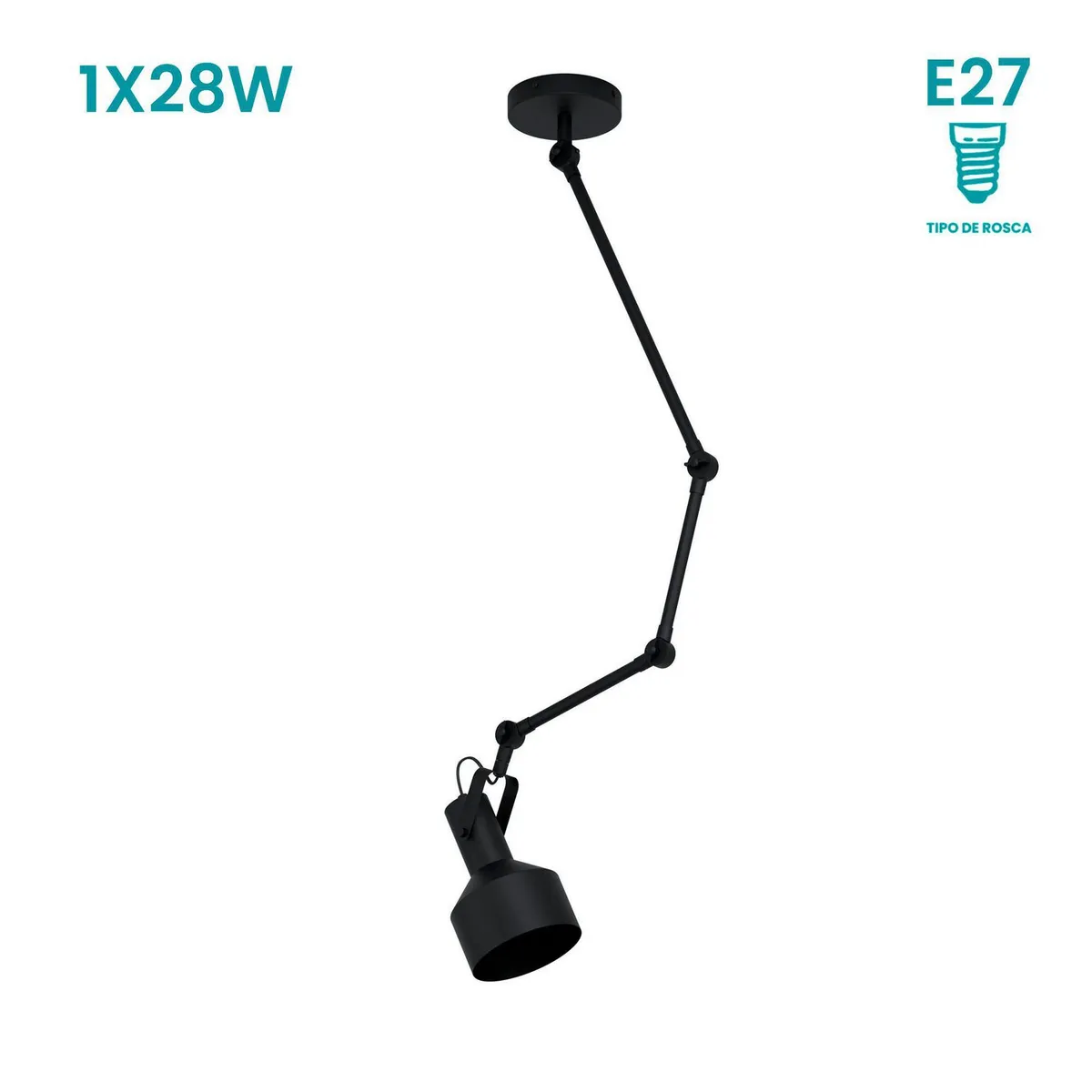 EGLO - Lámpara de Techo Takeley 1L E27 Eglo Negro