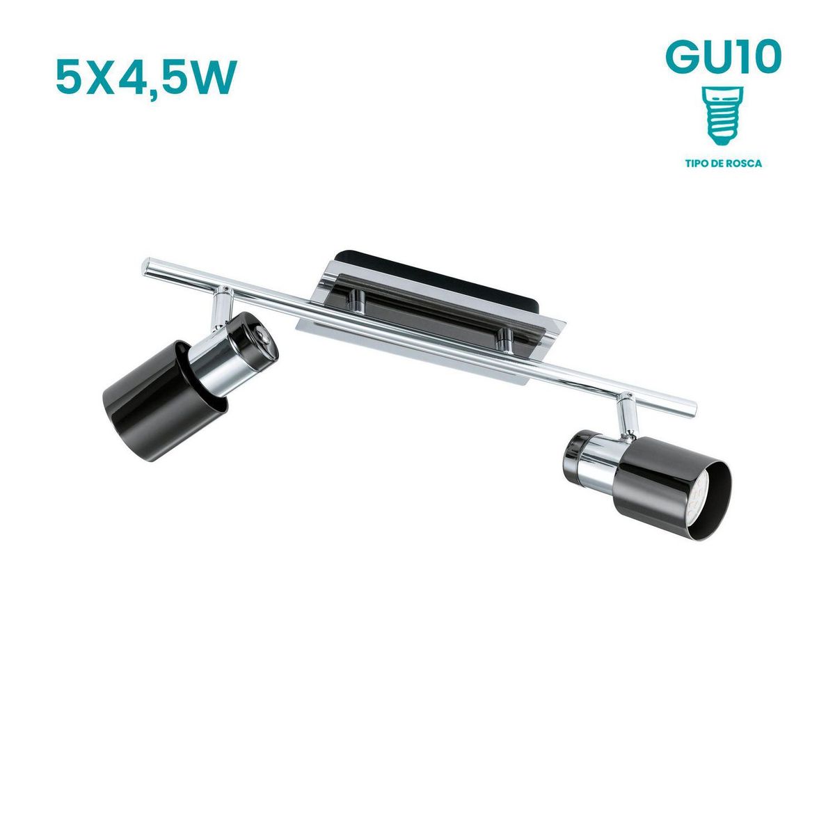 Eglo - Lámpara de Pared Davida 1 5L GU10 Eglo Negro