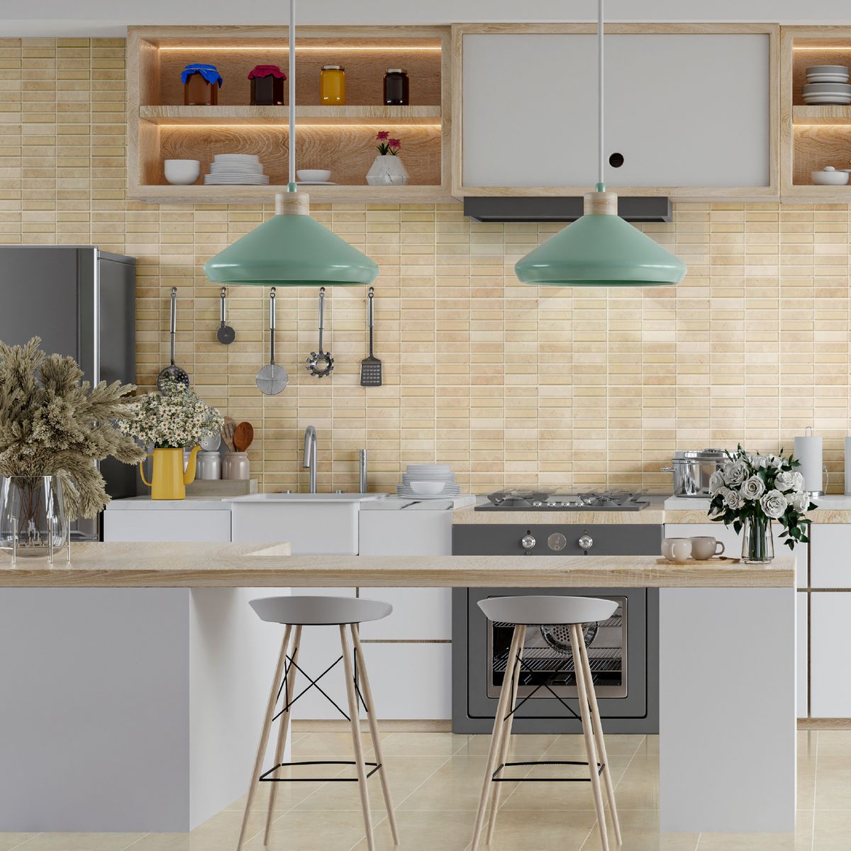 GALA - Cerámica Beige Marmolado 30x60cm 1.44m2 Eleganza