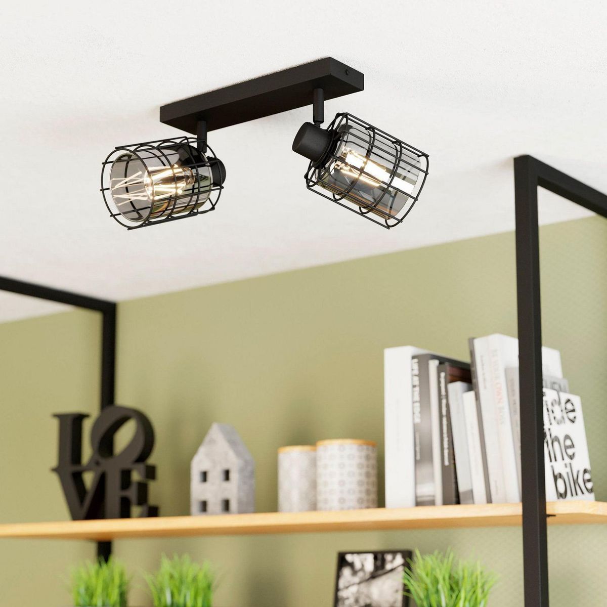 EGLO - Lámpara de Pared Consaca 2L E27 Eglo Negro