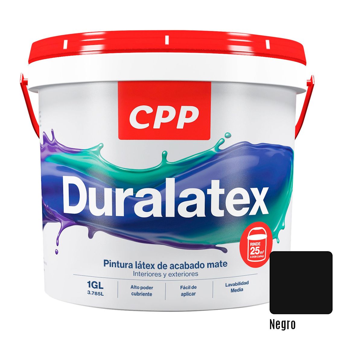 Pintura Duralatex CPP Negro 1GL, marca CPP - Foto Principal