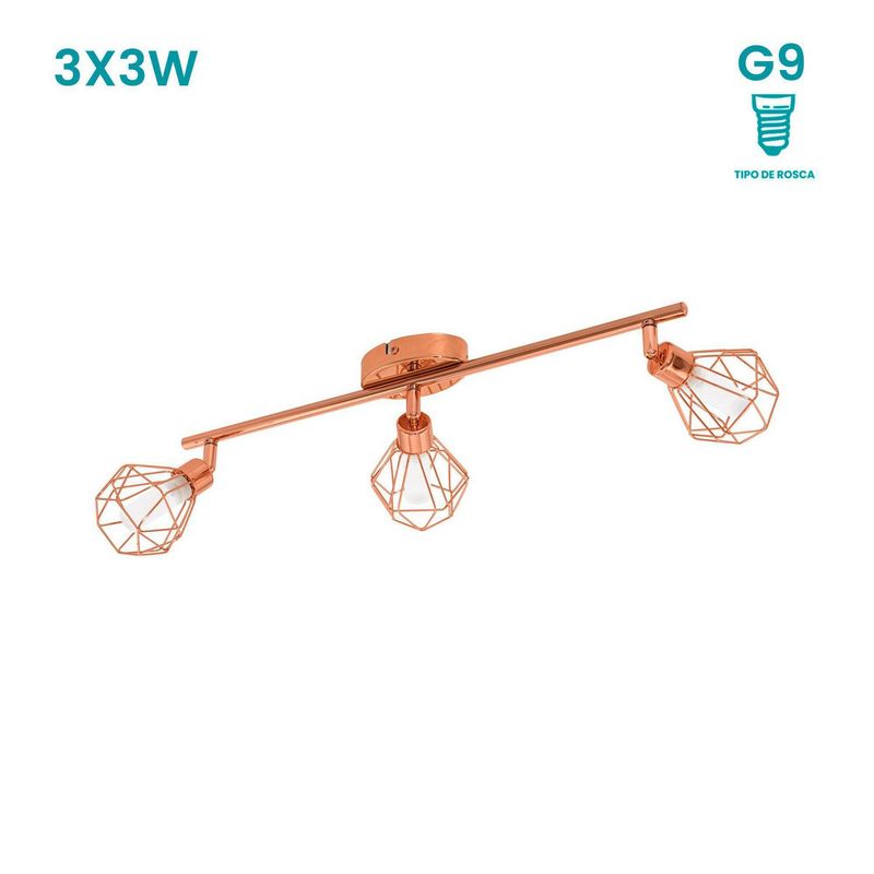 EGLO - Lámpara de Pared Zapata 3L G9 Eglo Rosa