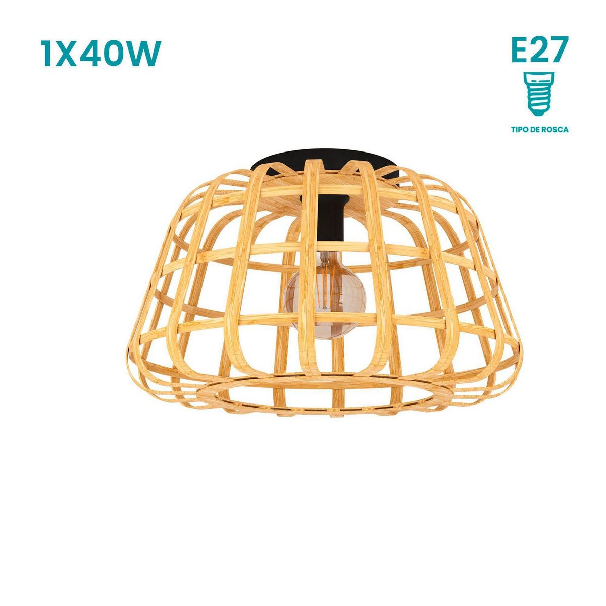 EGLO - Lámpara de Techo Montezuelo 1L E27 Eglo Beige