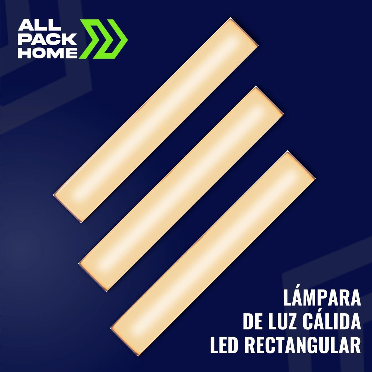 ALLPACK HOME - Pack X 3 Foco LED Con Sensor De Movimiento Rectangular 21 Cm Luz Calida