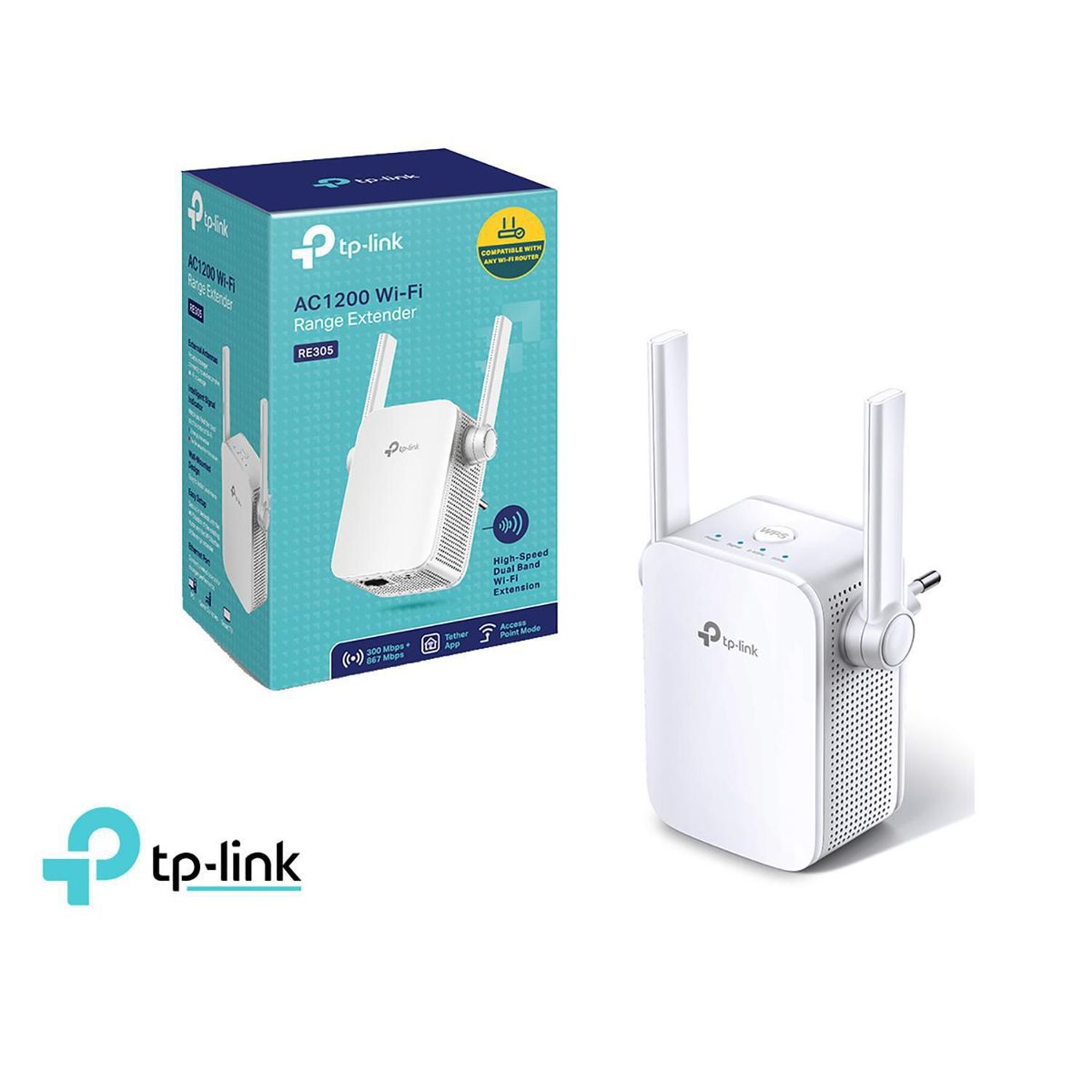 TP LINK - Extensor De Rango TP-Link Wifi 5 GHz 2,4 GHz Re305 Dual Ac1200