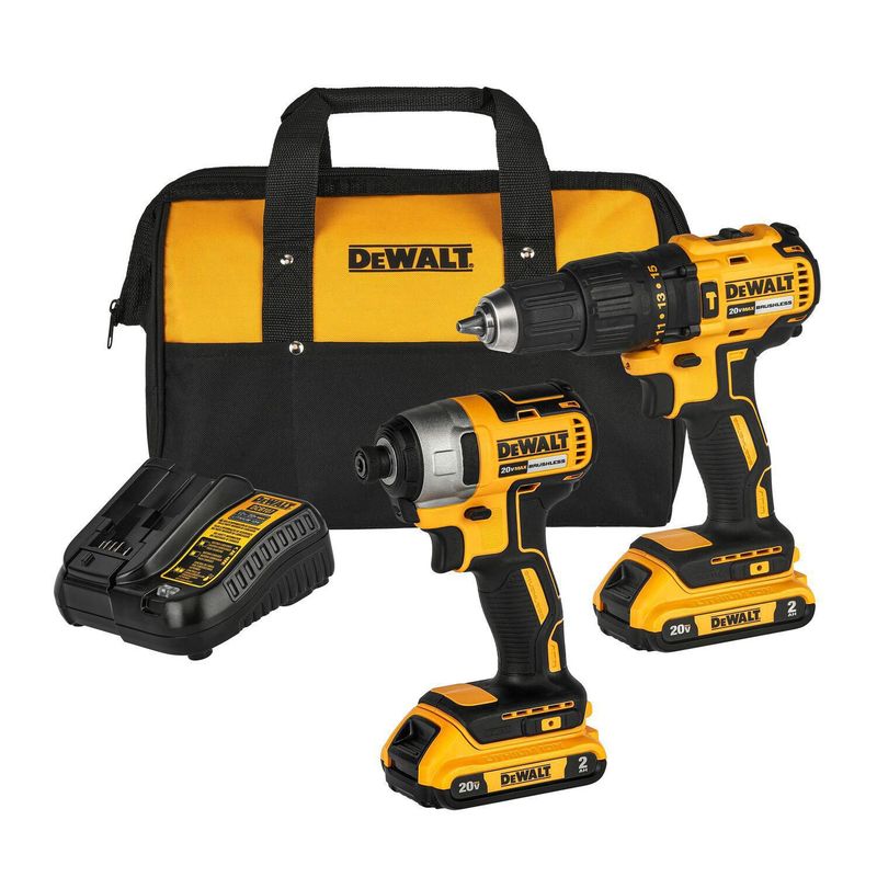 DEWALT - Taladro Percutor Inalámbrico Dewalt 1/2" 20V DCD7781 + Atornillador de Impacto Dewalt DCF7871 + 2 Baterías 2Ah + Cargador + Bolso Lona Dewalt