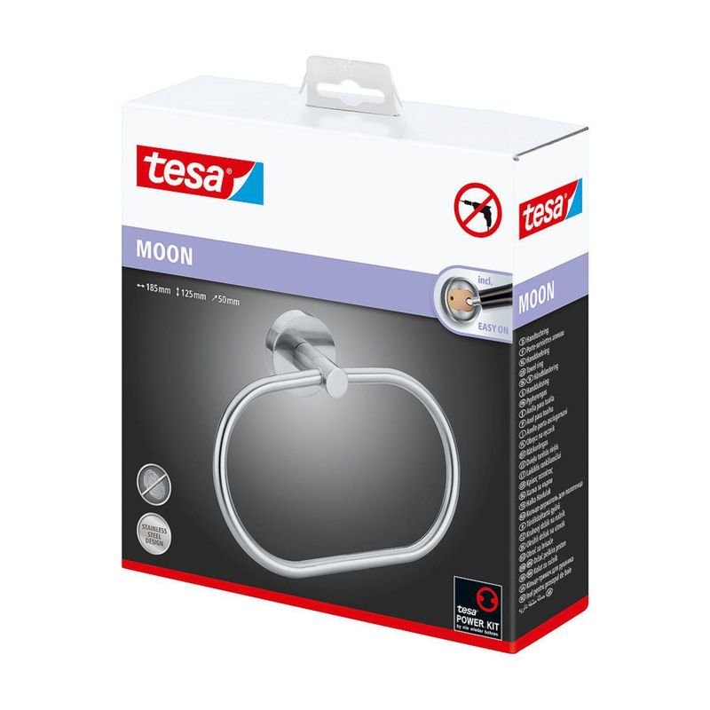 TESA - Accesorio de Baño Aro Toalla Adhesivo Moon